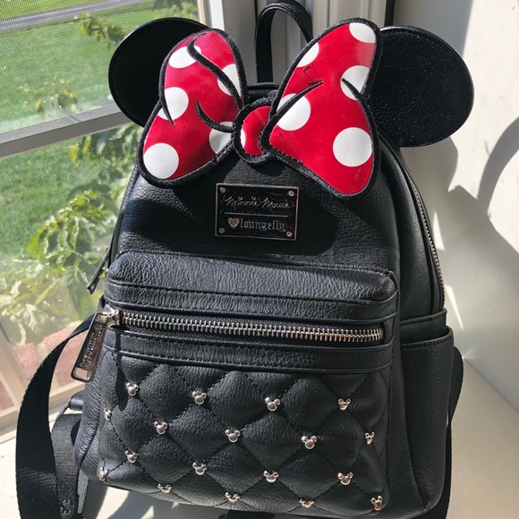 Disney Minnie Mouse Loungefly black backpack purse - Picture 1 of 7